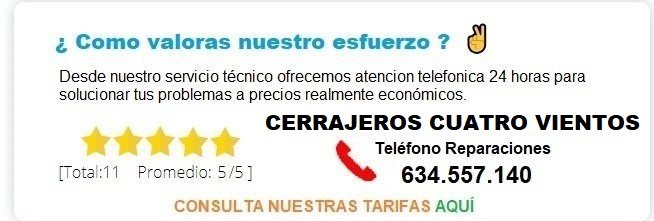 cerrajeros Cuatro Vientos precios